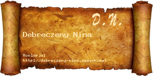 Debreczeny Nina névjegykártya